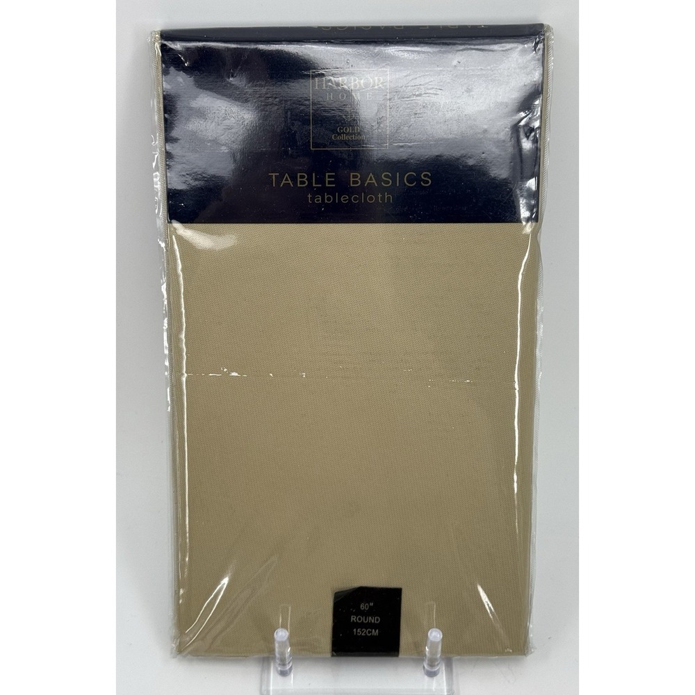 Harbor Home "Liberty Basics" Khaki Knit Tablecloth 60" Round 100% Polyester